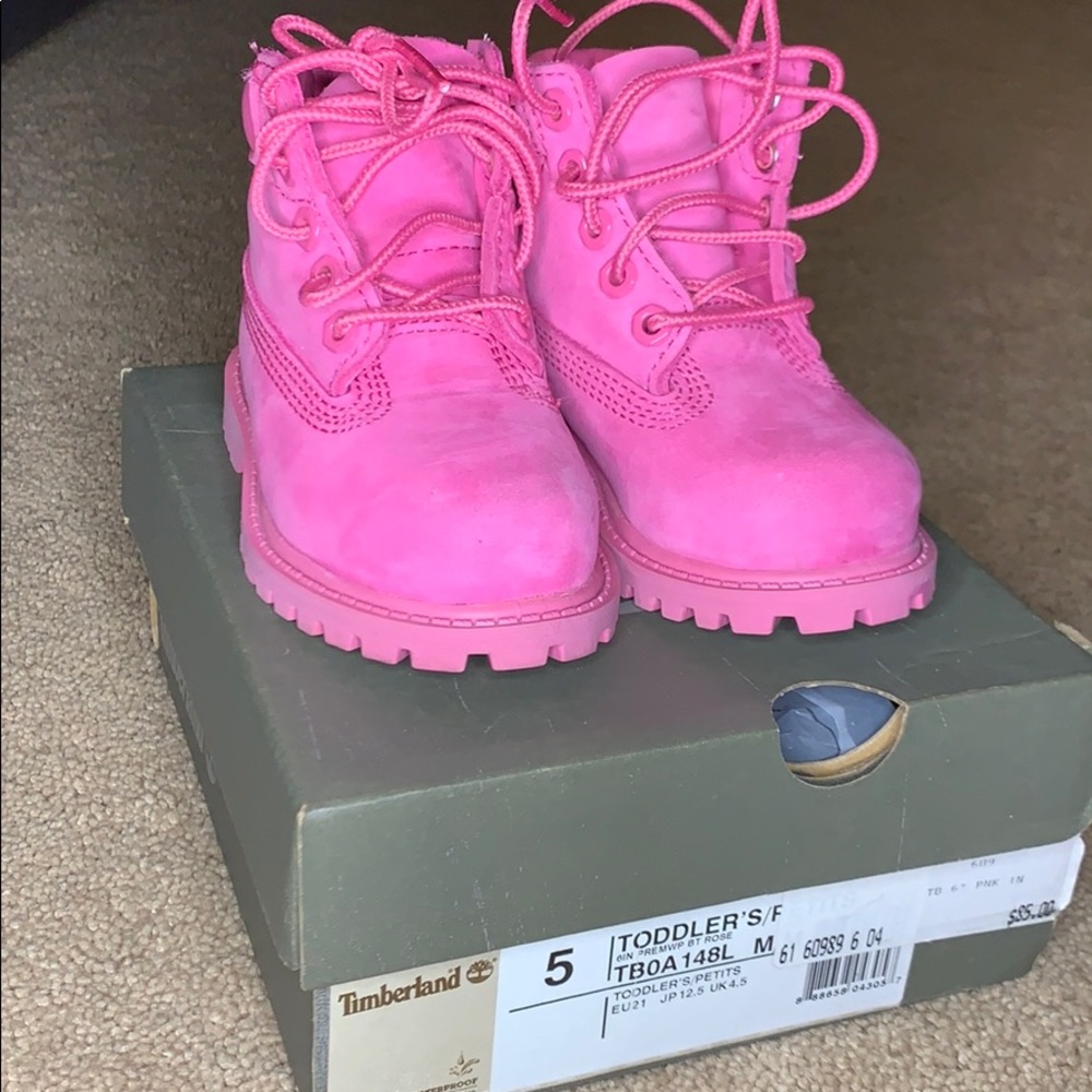 Pink Timberland boots